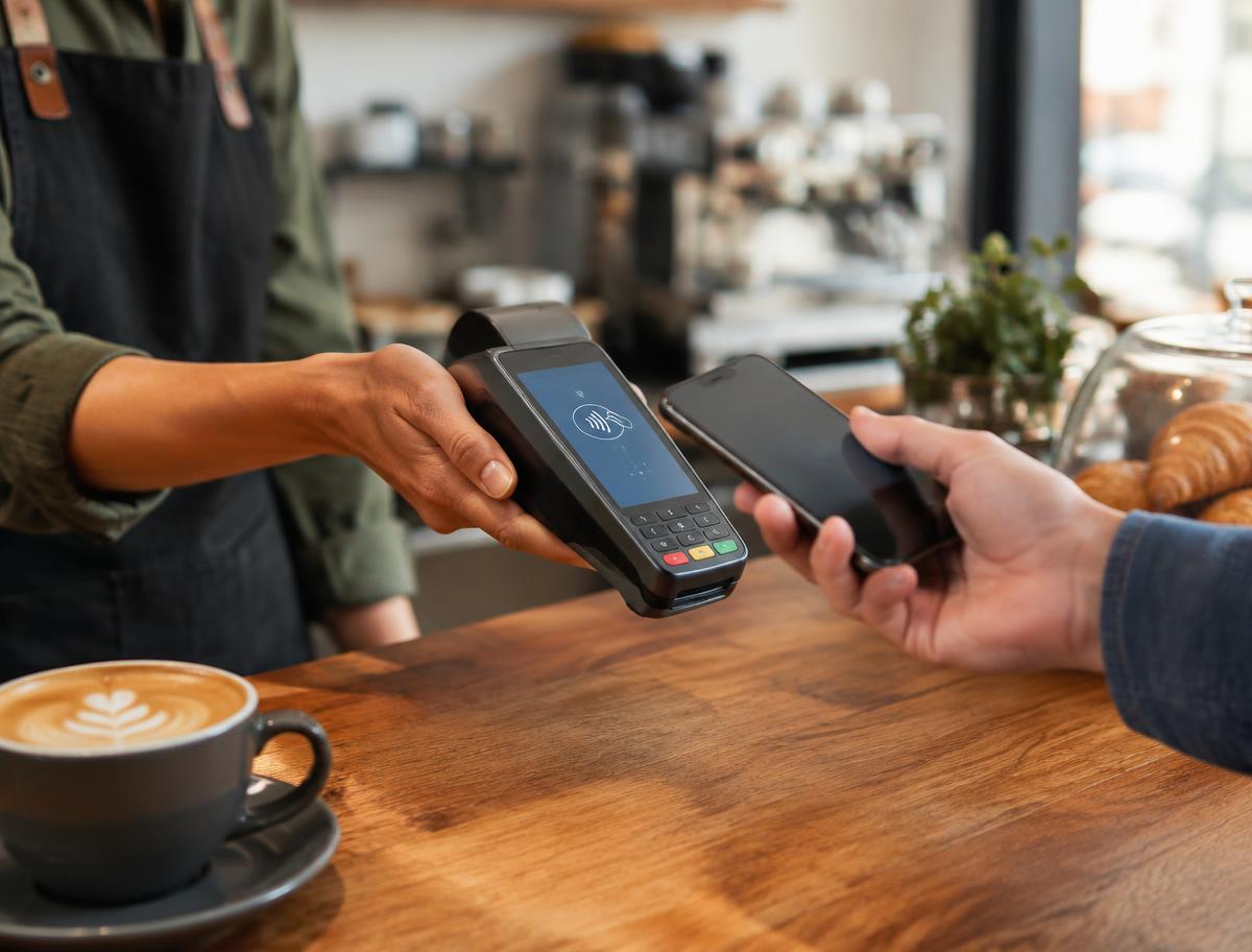 Contactless payment at a local cafe